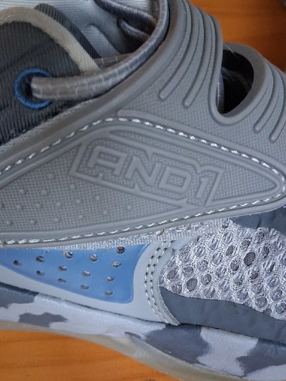 And1 Boys Gray Mesh Sneakers with Hook-and-Loop Strap